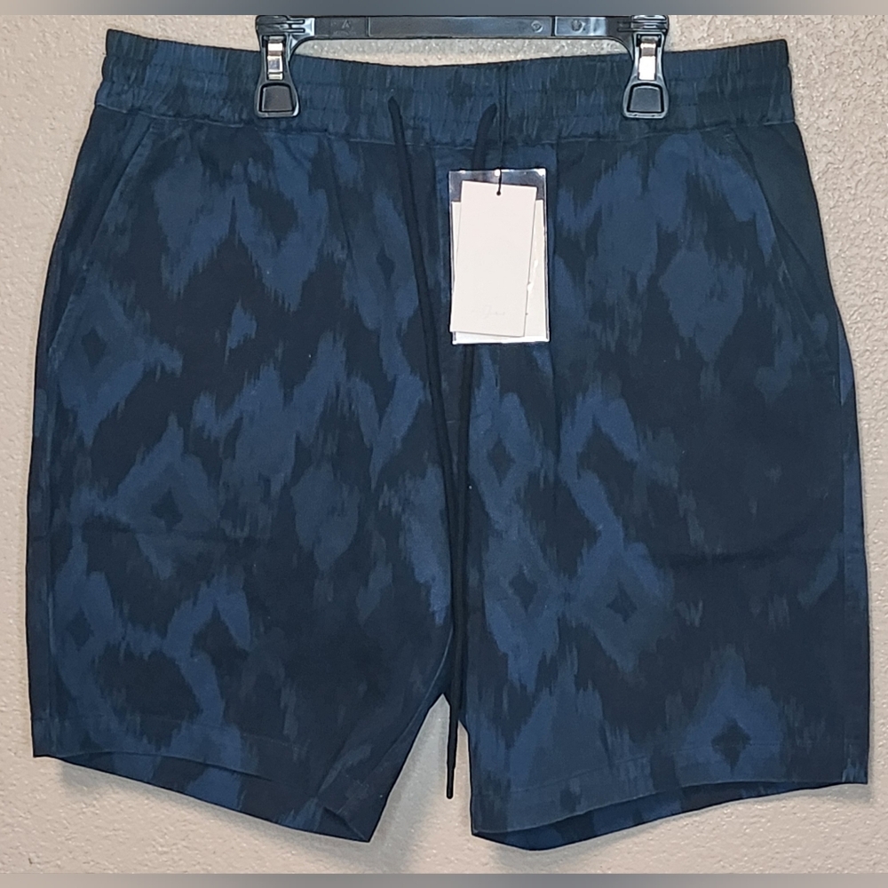Seven For All Mankind Men's Navy Patterned Shorts Premium Denim Size 33